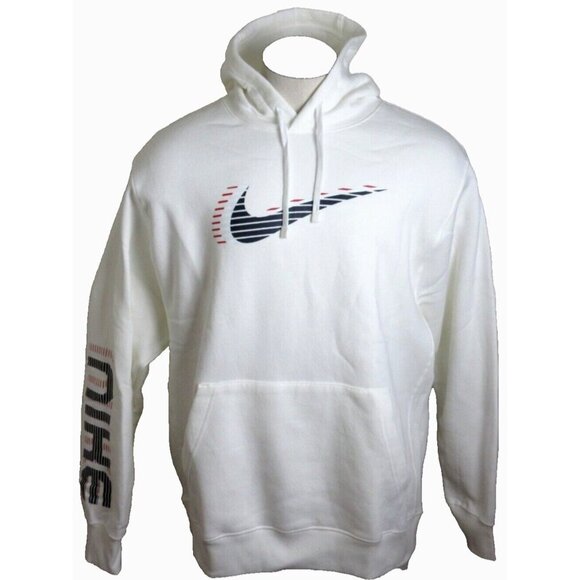 Men's Nike Sportswear Club USA Classic Hoodie PO Sweatshirt White Size XL NWT